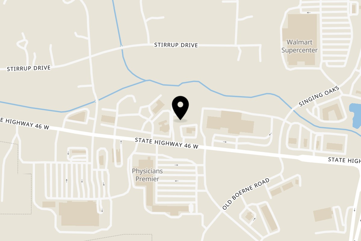 Map showing the location of Limestone Mexican Grill & Seafood on 20450 TX-46 Suite 300 in Spring Branch